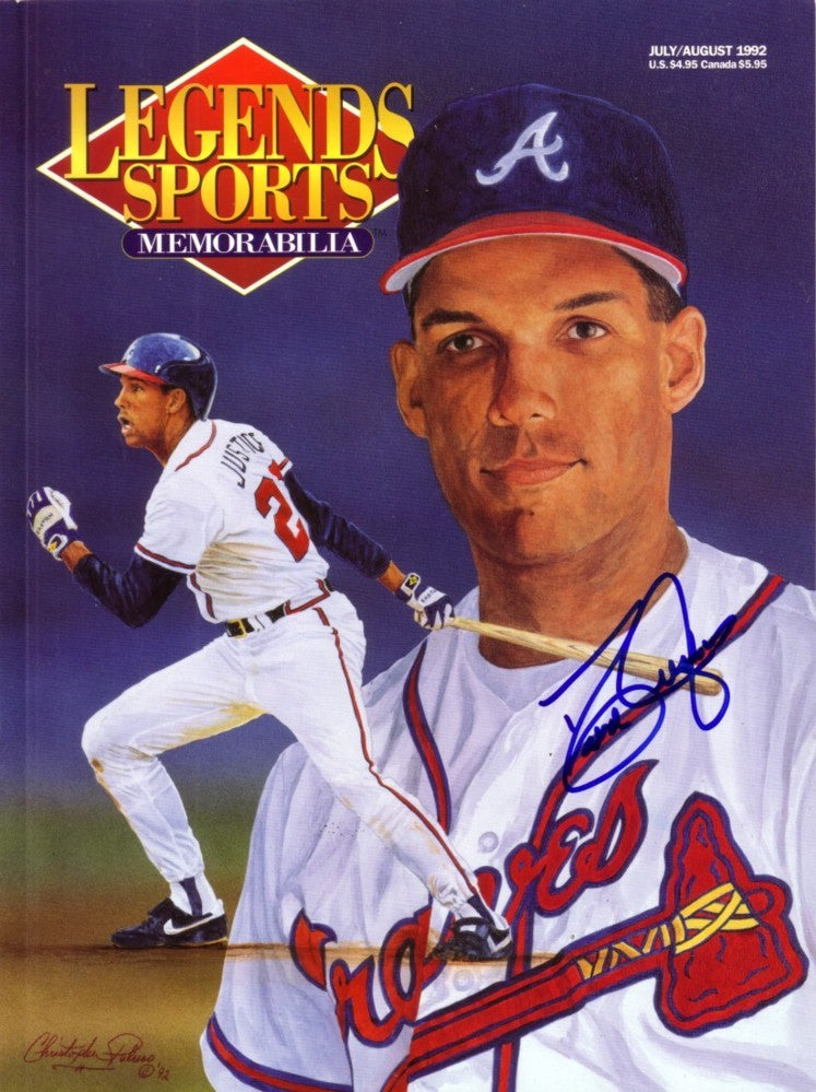 David (Dave) Justice autographed Atlanta Braves 1992 Legends magazine