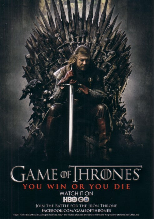 Game of Thrones 2011 Comic-Con exclusive 5x7 promo card (Sean Bean as Ned Stark)