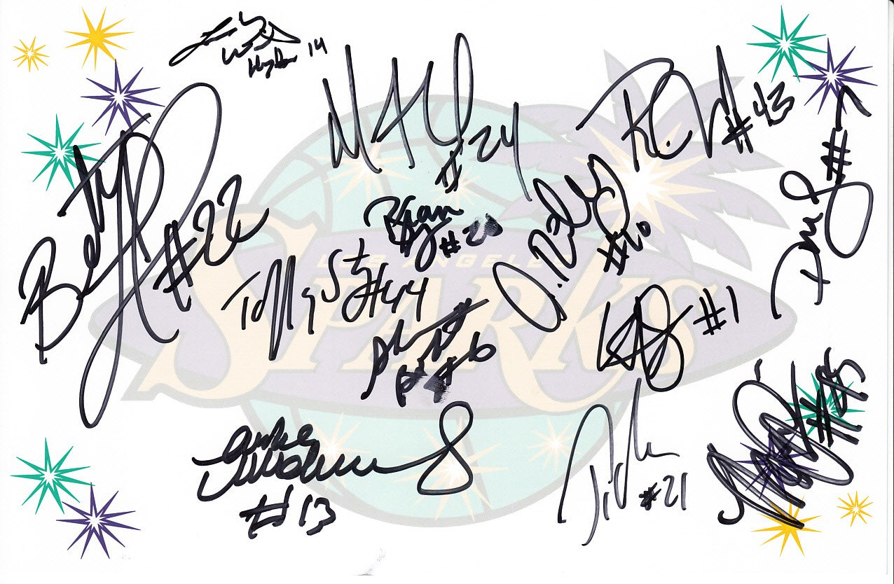2010 WNBA Los Angeles Sparks team autographed logo card (DeLisha Milton-Jones)