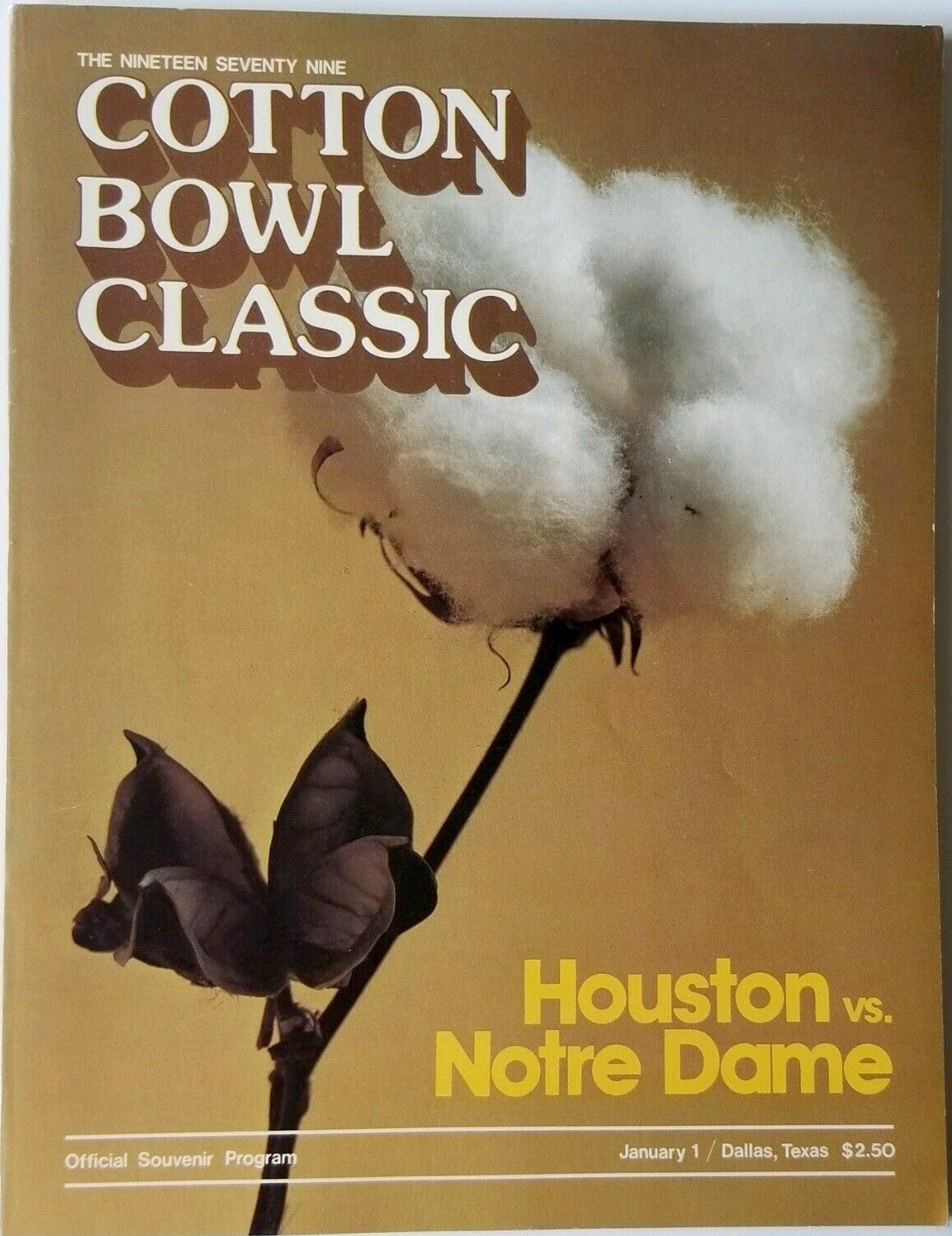 1979 Cotton Bowl college football program Joe Montana Notre Dame Chicken Soup Game (excellent condition)