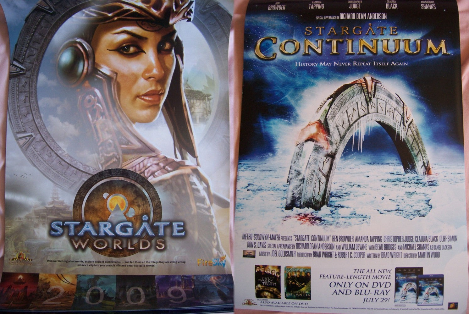 Stargate Continuum and Worlds 2008 San Diego Comic Con double sided 13x20 poster