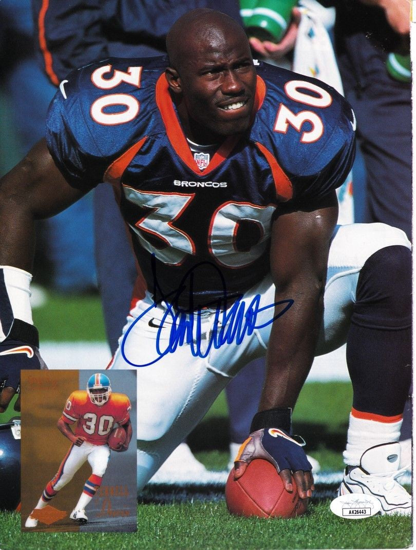 Terrell Davis autographed Denver Broncos Beckett Football magazine back cover photo JSA
