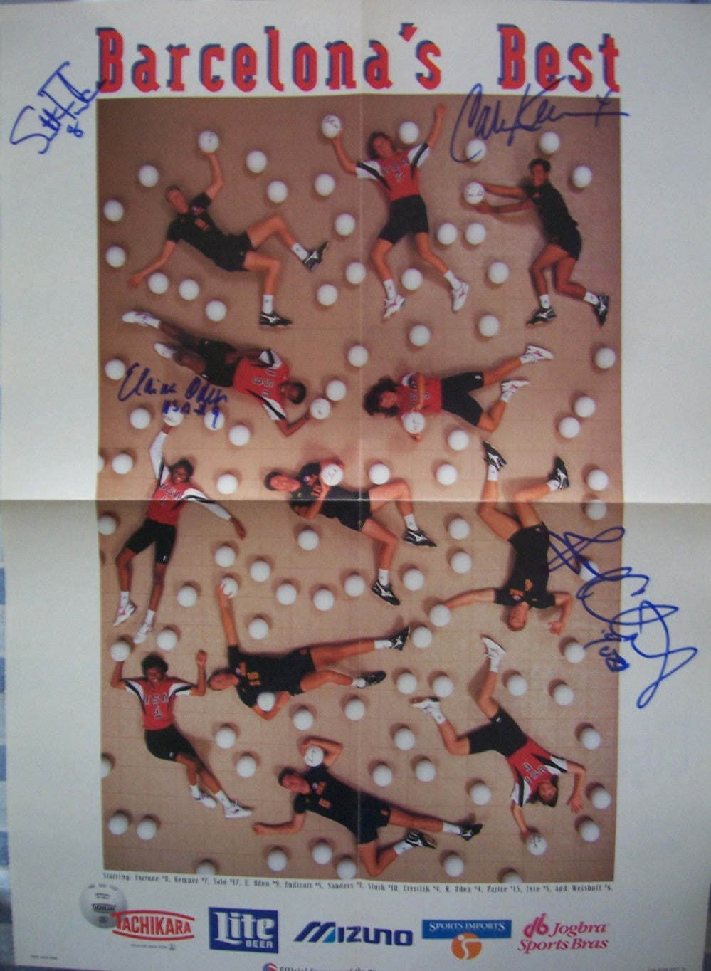 Bob Ctvrtlik Scott Fortune Caren Kemner Elaina Oden autographed 1992 US Olympic Team Volleyball poster