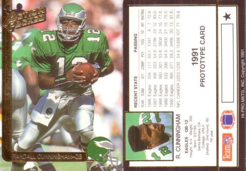 Randall Cunningham Philadelphia Eagles 1991 Action Packed promo or prototype card