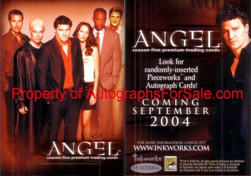 Angel Season 5 2004 San Diego Comic-Con Inkworks promo card A5-SD2004