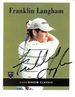 Franklin Langham autographed 2004 Nike Golf card