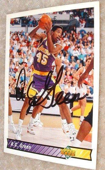 A.C. Green autographed Los Angeles Lakers 1992-93 Upper Deck card
