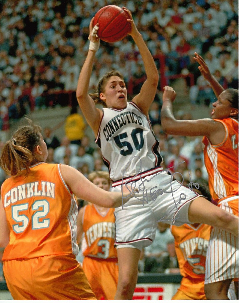 Rebecca Lobo autographed UConn Huskies 1995 NCAA Championship Game 8x10 action photo