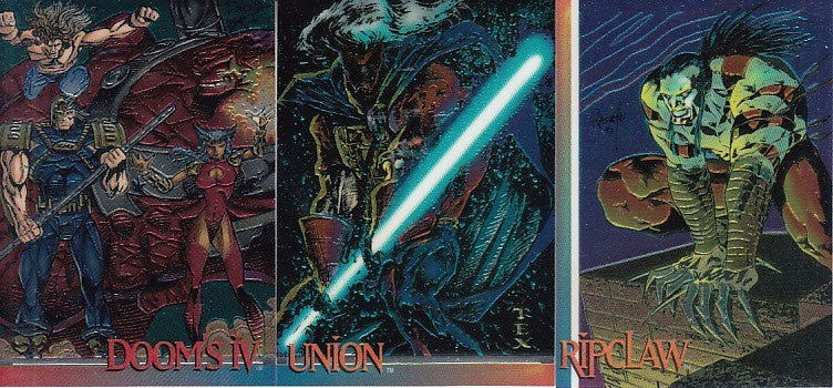 1993 Image Comics Wizard Series 3 lot of 3 different promo cards (Doom's IV Ripclaw Union)
