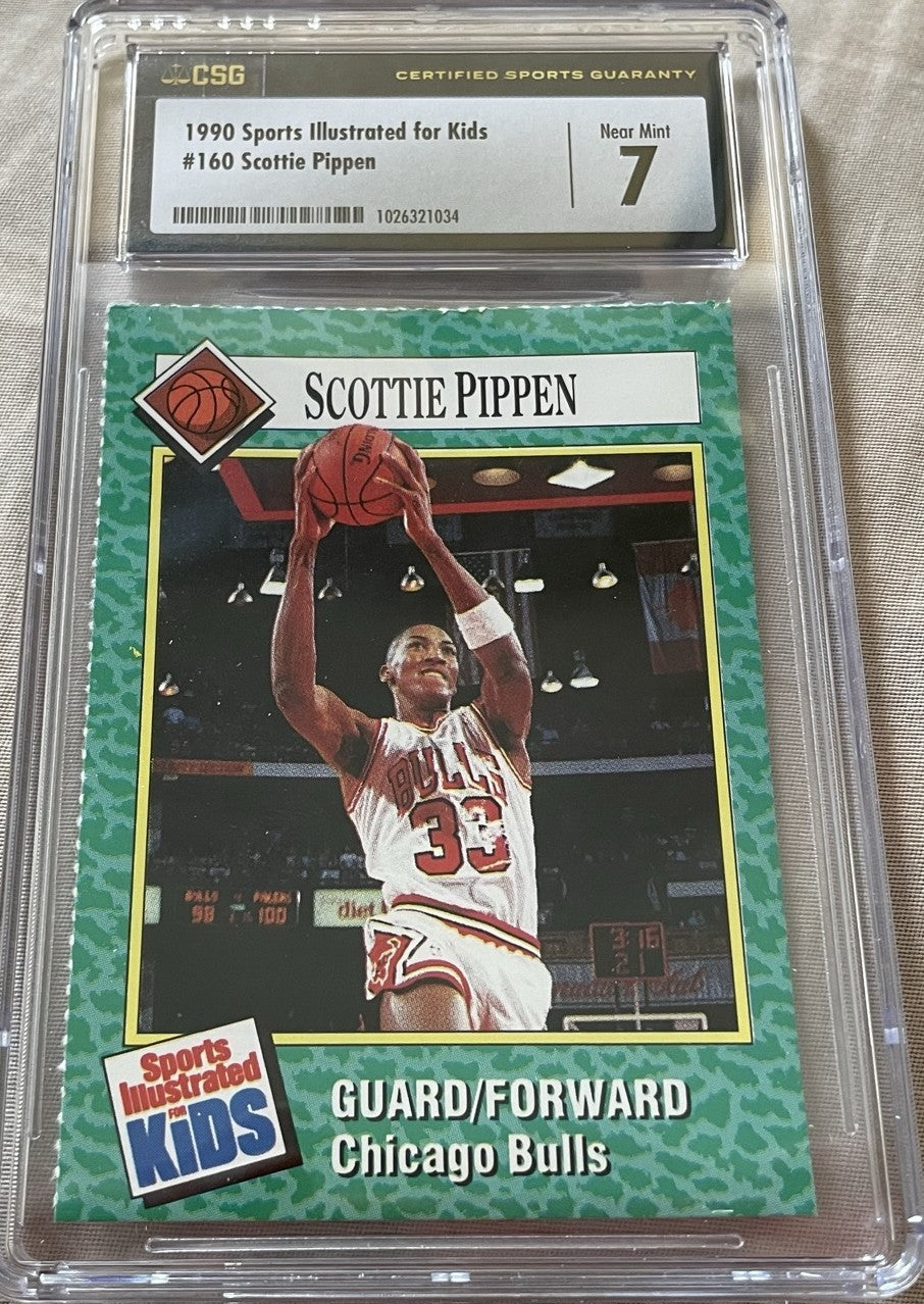 Scottie Pippen Chicago Bulls 1990 Sports Illustrated for Kids card CSG graded 7 NrMt