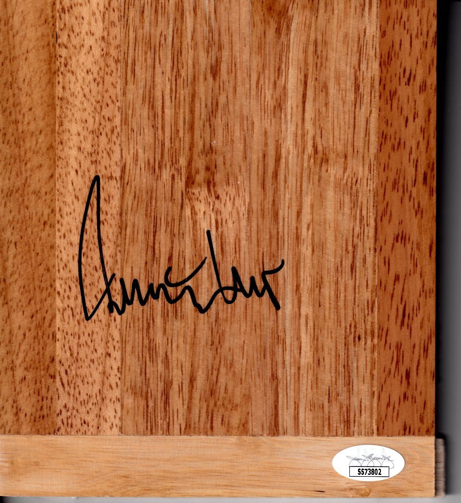 Jerry West autographed 6x6 basketball hardwood floor JSA