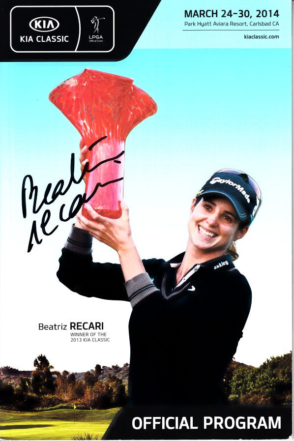 Beatriz Recari autographed 2014 LPGA Kia Classic golf program