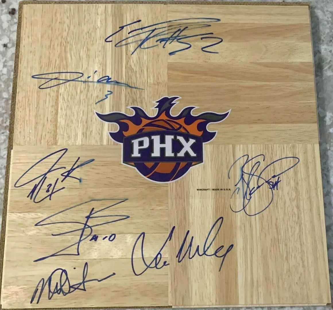 2007-08 Phoenix Suns team autographed floor (Leandro Barbosa Boris Diaw Shawn Marion)