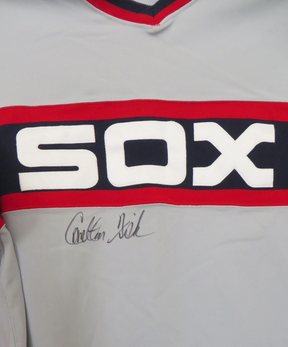 Carlton Fisk autographed 1985 Chicago White Sox authentic Mitchell and Ness throwback jersey JSA