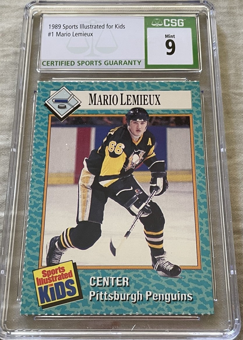 Mario Lemieux Pittsburgh Penguins 1989 Sports Illustrated for Kids card CSG graded 9 MINT