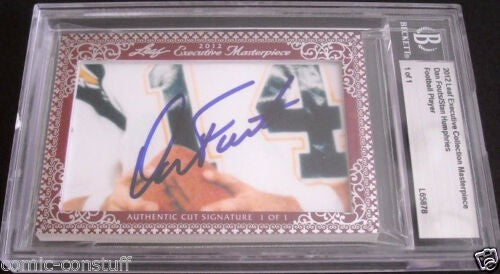 Dan Fouts and Stan Humphries 2012 Leaf Masterpiece Cut Signature certified autograph card 1/1 JSA