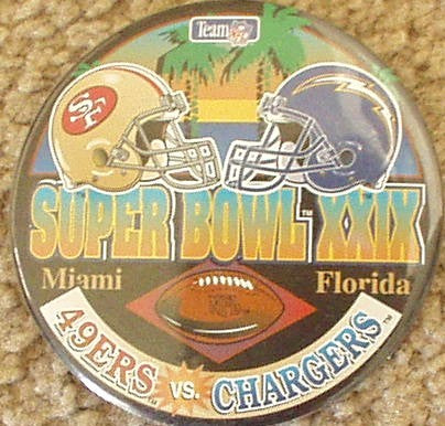Super Bowl 29 button or pin (San Francisco 49ers Win)