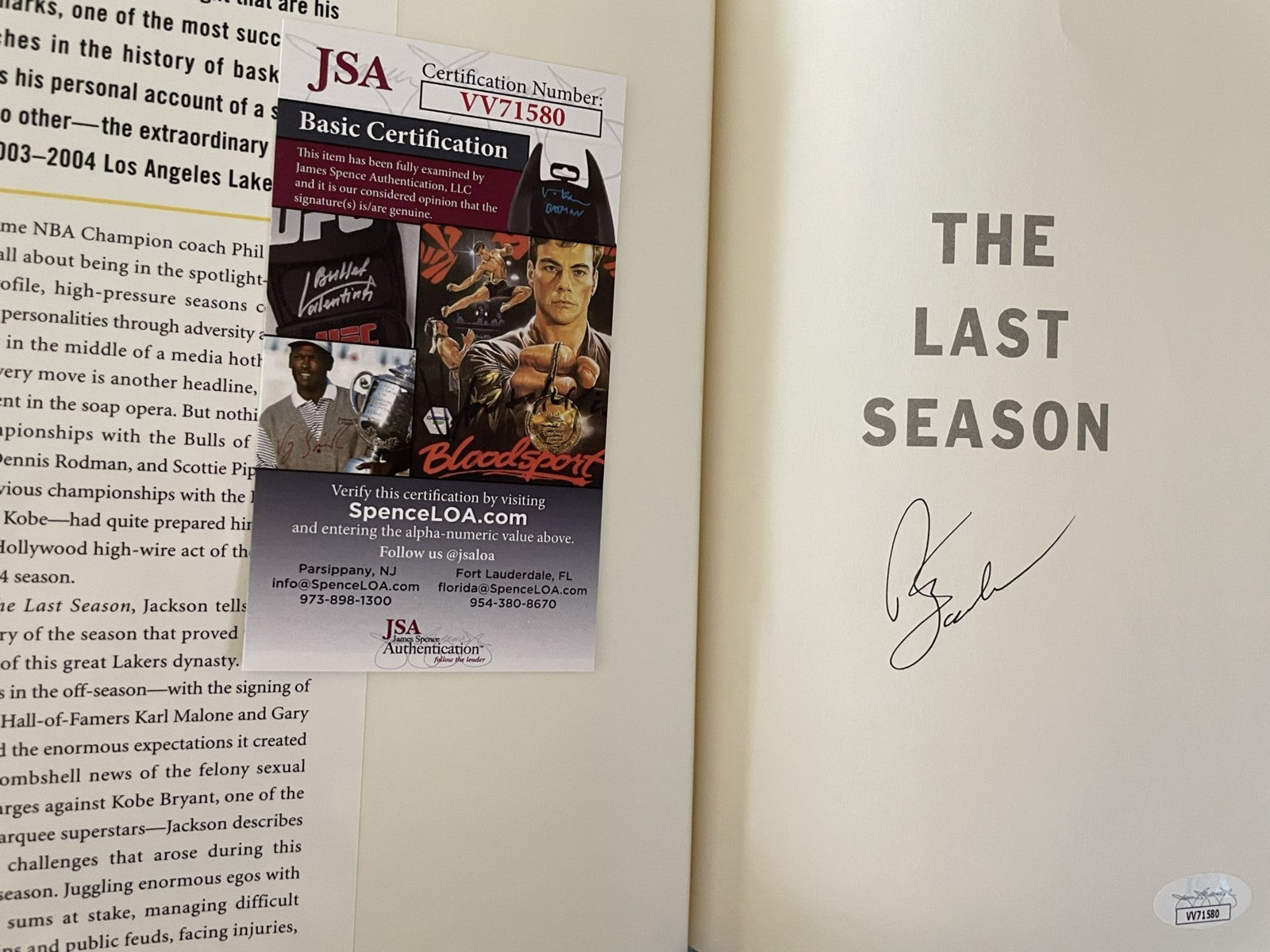 Phil Jackson autographed The Last Season hardcover book JSA