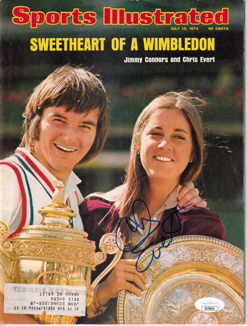 Chris Evert autographed 1974 Wimbledon Sports Illustrated JSA