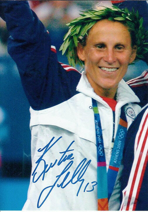 Kristine Lilly autographed 2004 U.S. Olympic soccer gold medal ceremony ...