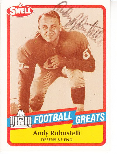 Andy Robustelli autographed 1989 Swell Football Greats Pro Football Hall of Fame card